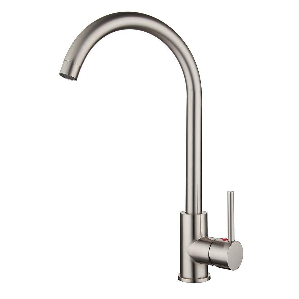 Rubinetto da cucina in ottone cromato monocomando monoforo