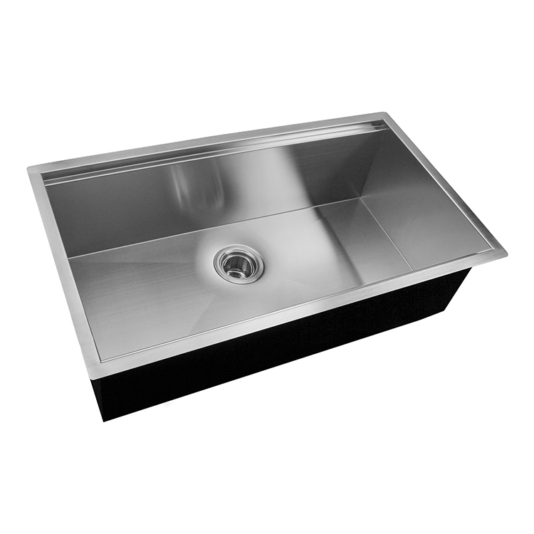 Lavello da cucina sottotop realizzato a mano in acciaio inox 304