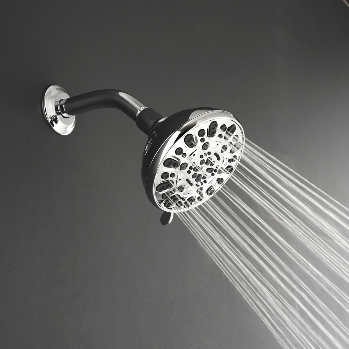 Soffione doccia a pioggia da 5 pollici di alta qualità 7 spruzzi Soffione doccia regolabile per montaggio a parete Soffione doccia a pioggia